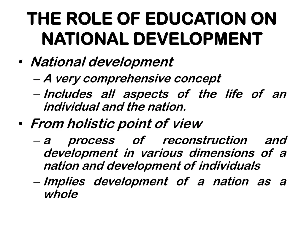 the role of education on the role of education