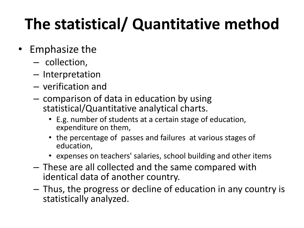 the statistical quantitative method