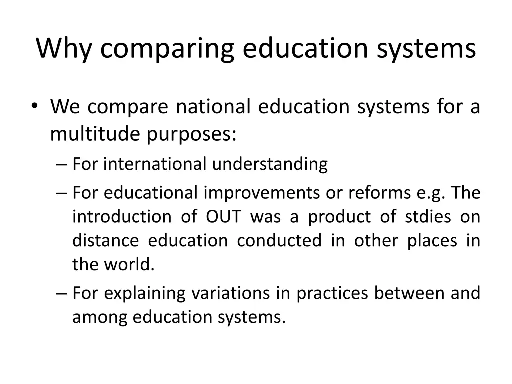 why comparing education systems