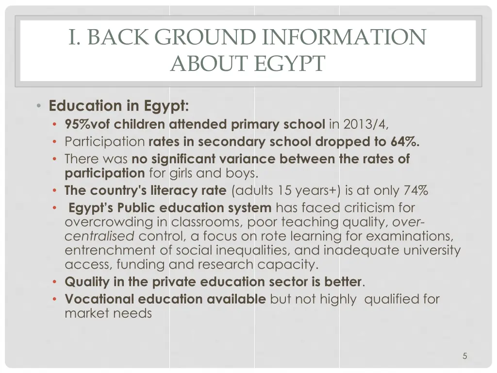 i back ground information about egypt 2