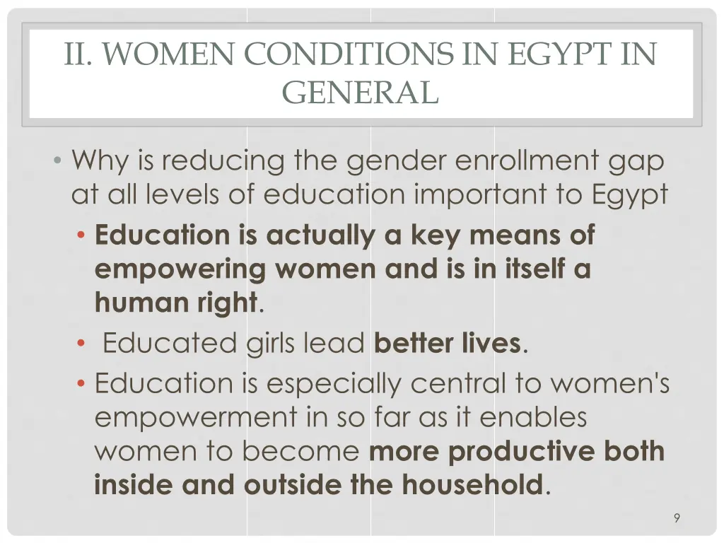 ii women conditions in egypt in general 2