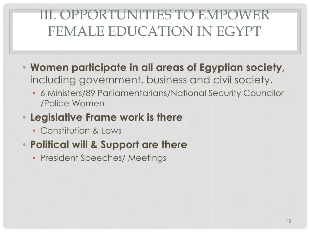 iii opportunities to empower female education