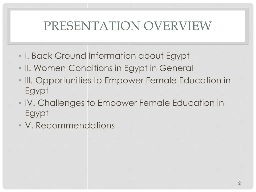 presentation overview