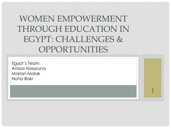 women empowerment through education in egypt