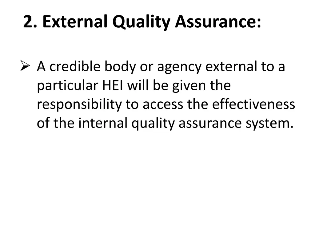 2 external quality assurance