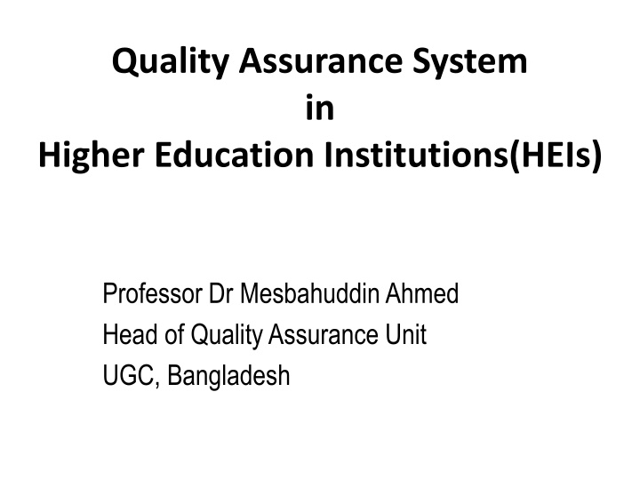 quality assurance system in higher education