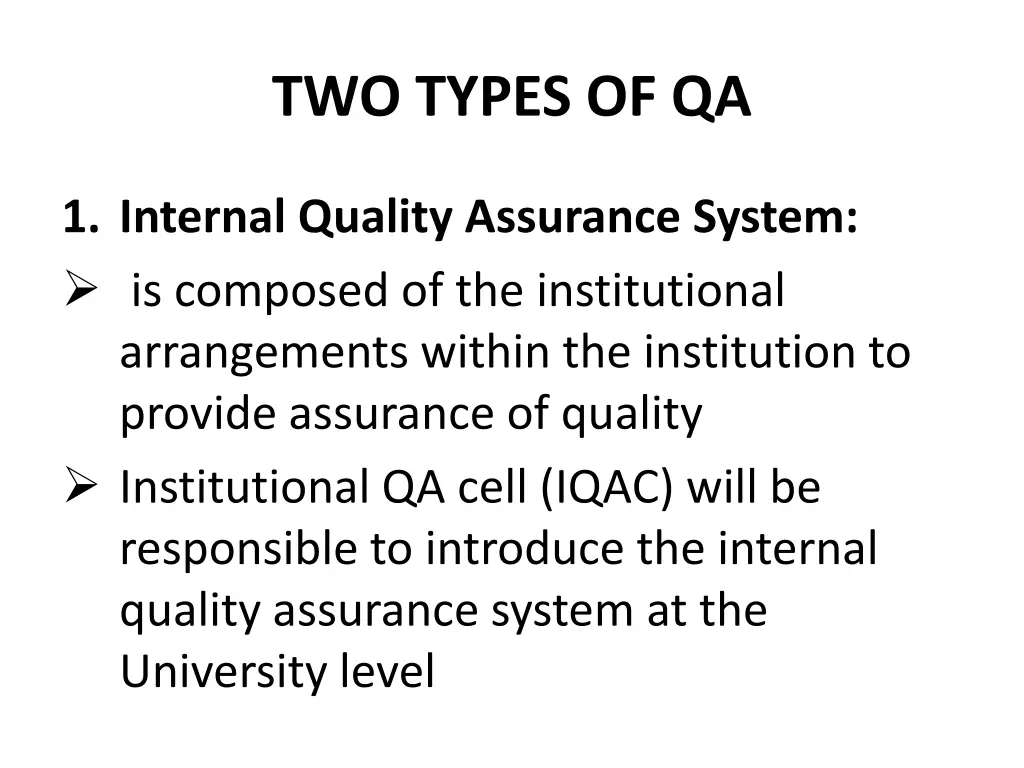two types of qa