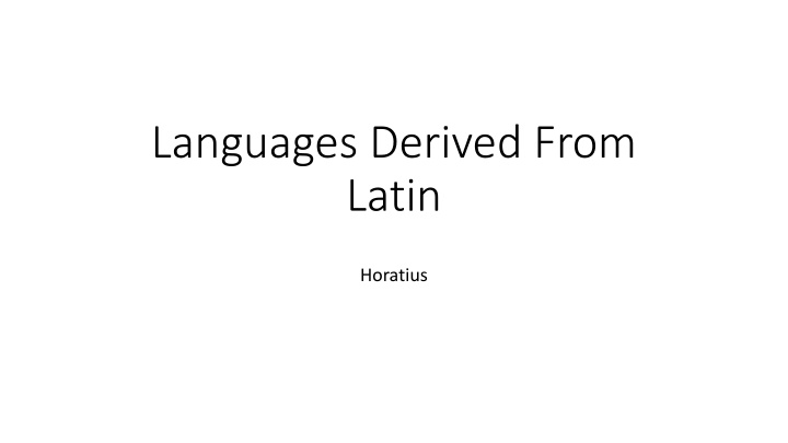 languages derived from latin