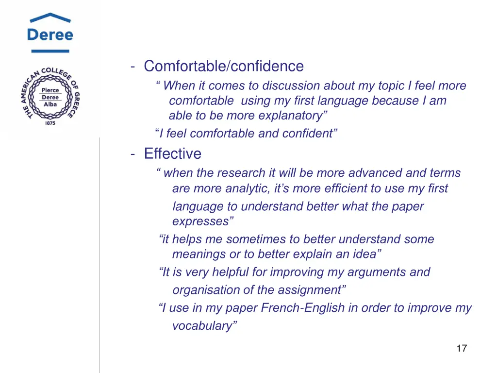 comfortable confidence when it comes