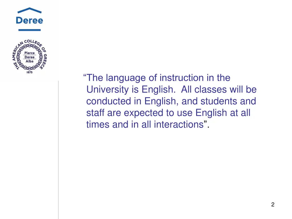 the language of instruction in the university