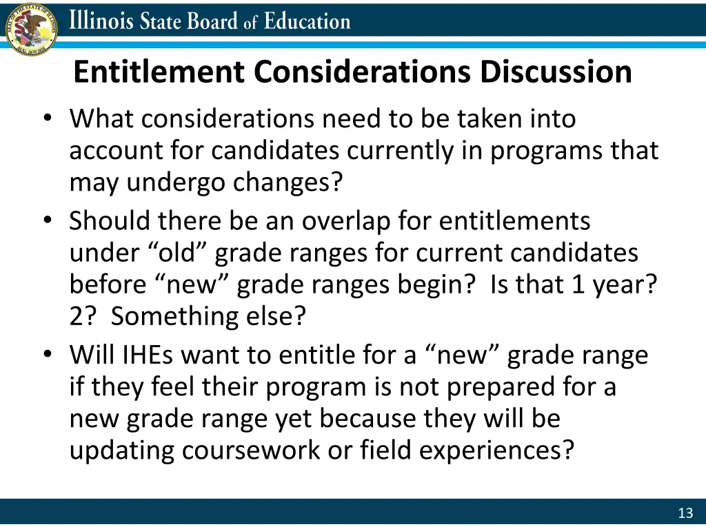 entitlement considerations discussion what