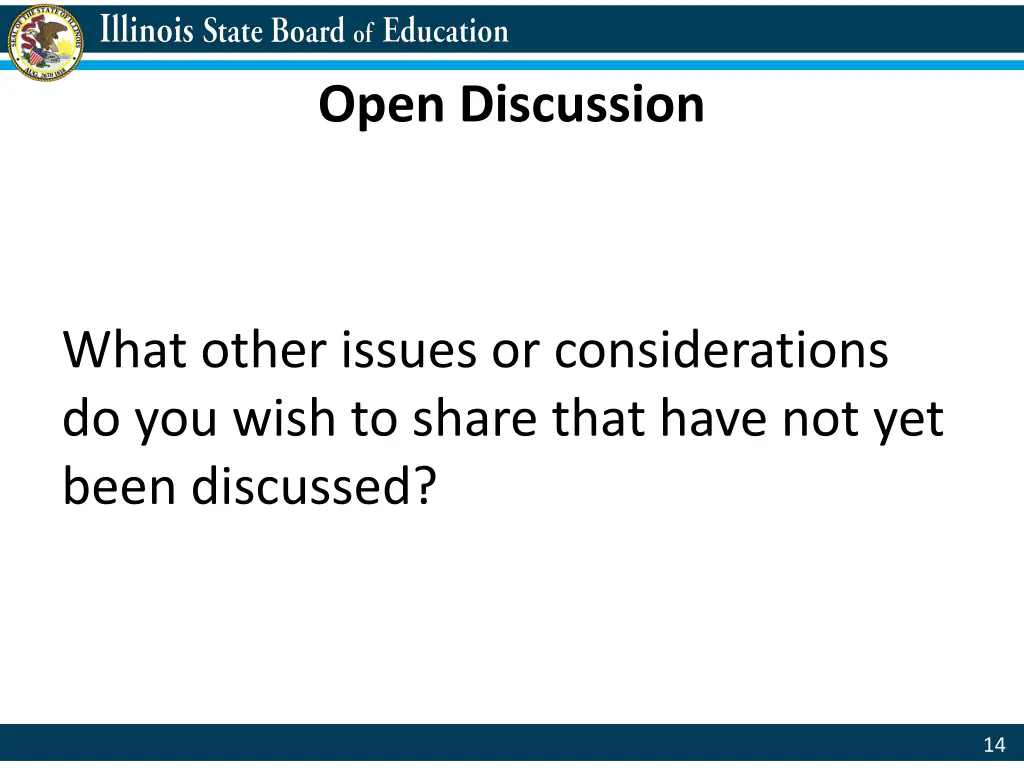 open discussion