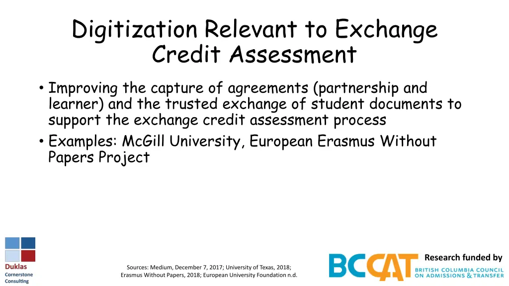 digitization relevant to exchange credit