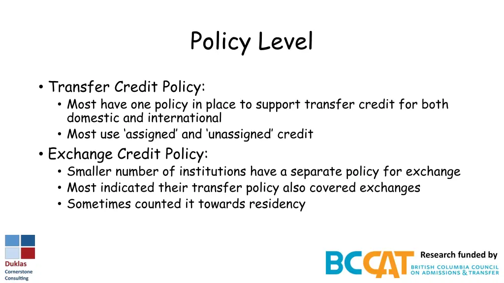 policy level