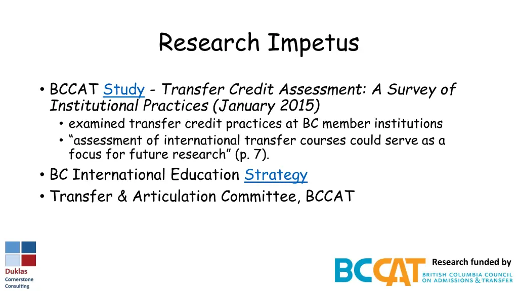 research impetus