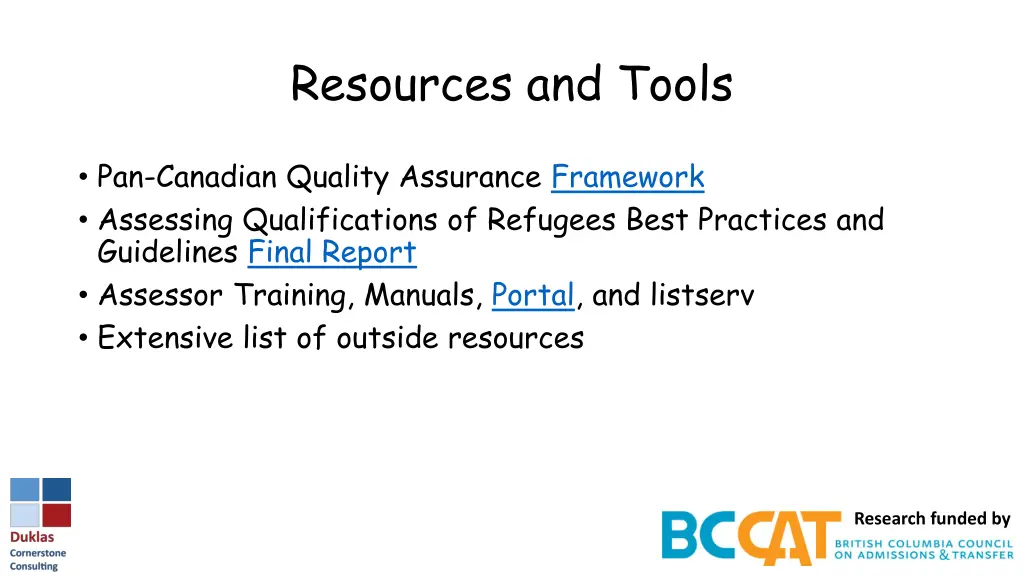 resources and tools
