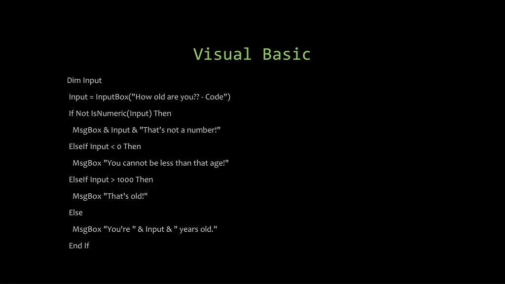 visual basic