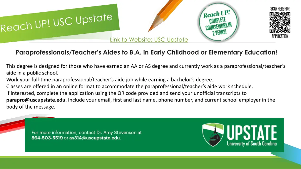 link to website usc upstate