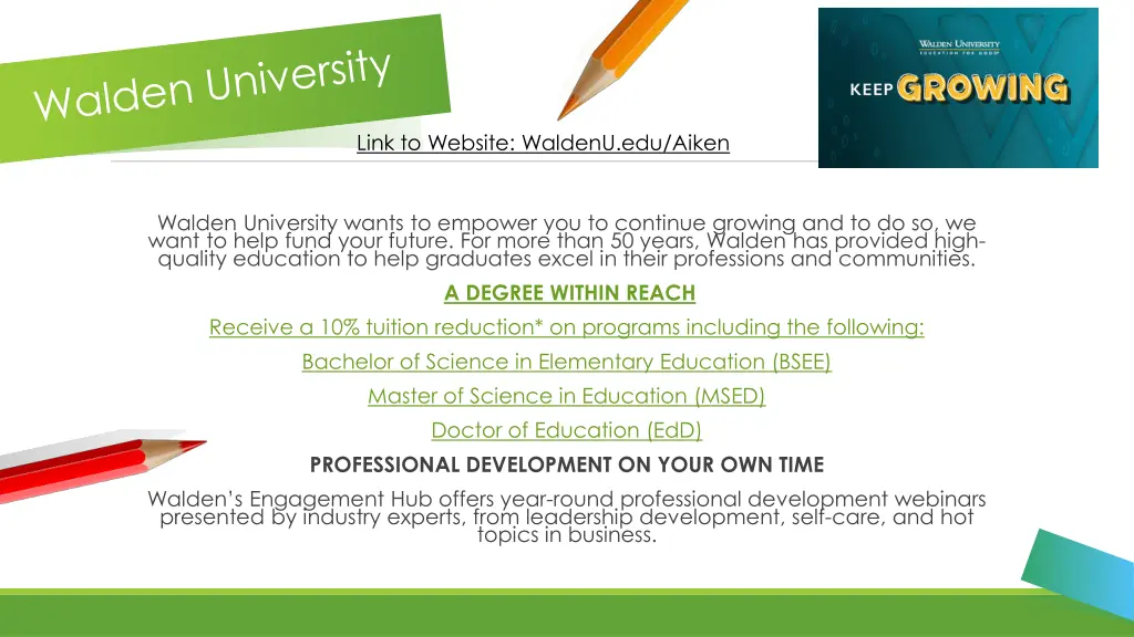 link to website waldenu edu aiken