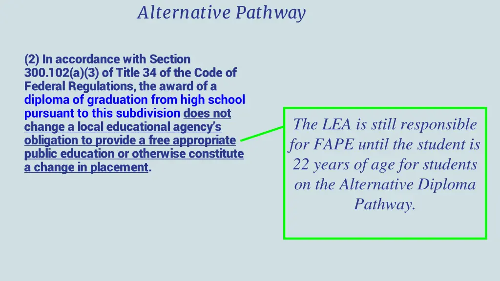 alternative pathway