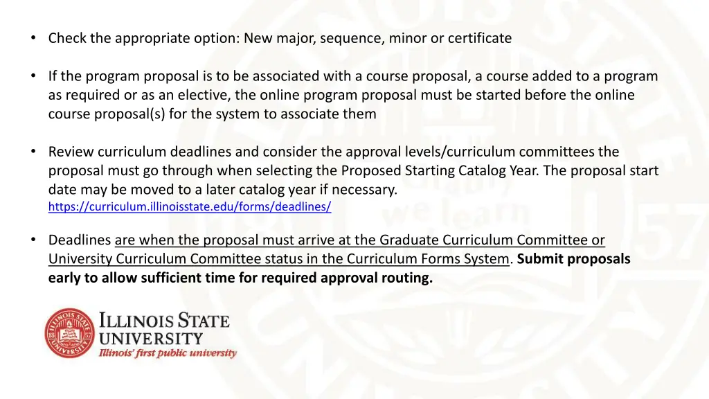check the appropriate option new major sequence