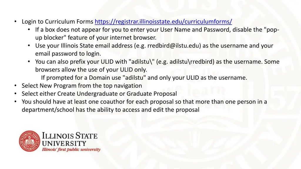 login to curriculum forms https registrar