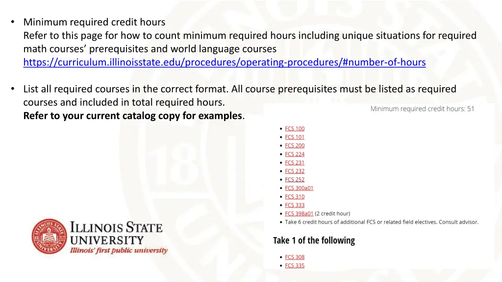 minimum required credit hours refer to this page