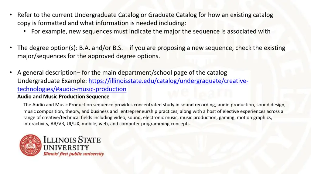 refer to the current undergraduate catalog