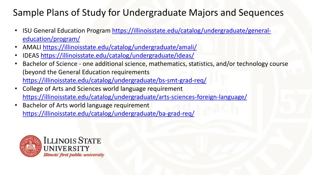 sample plans of study for undergraduate majors 1