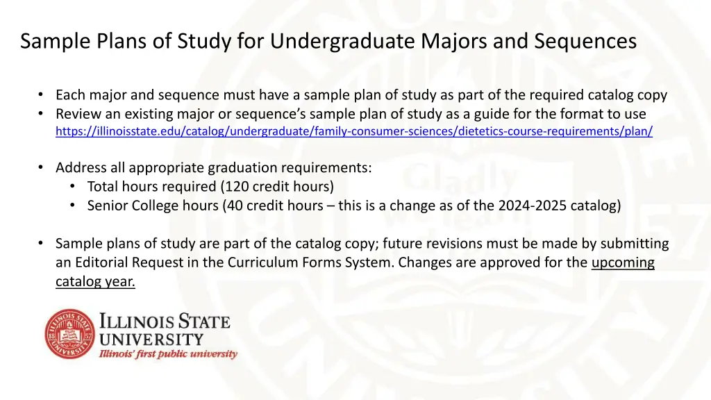 sample plans of study for undergraduate majors