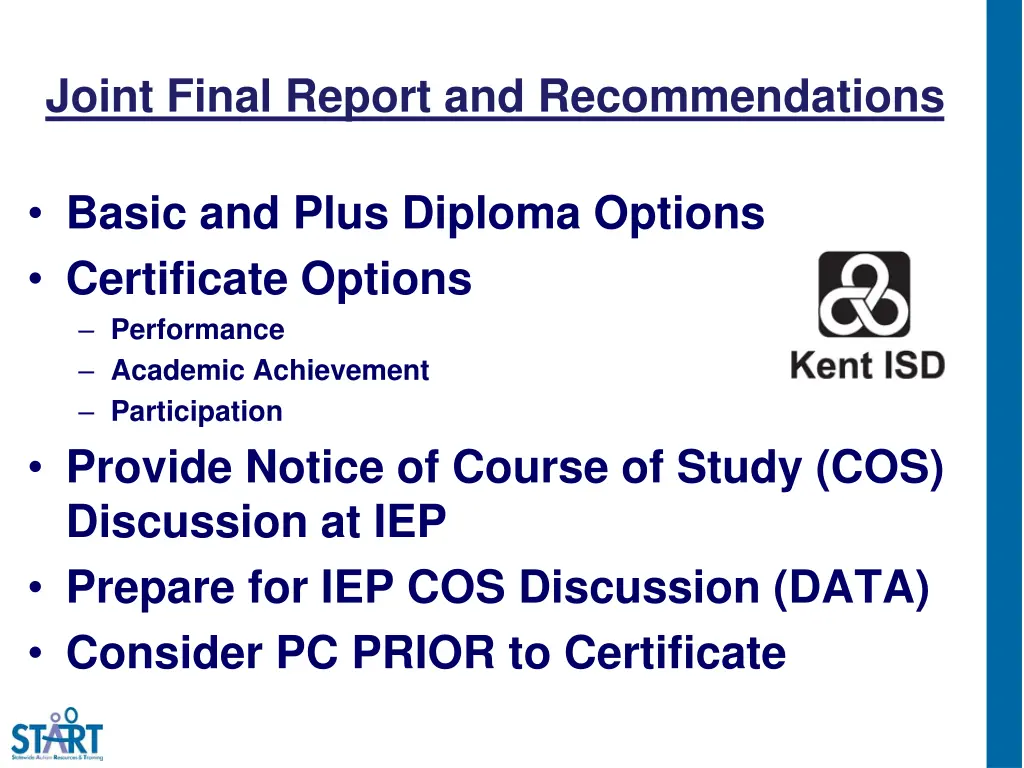 joint final report and recommendations