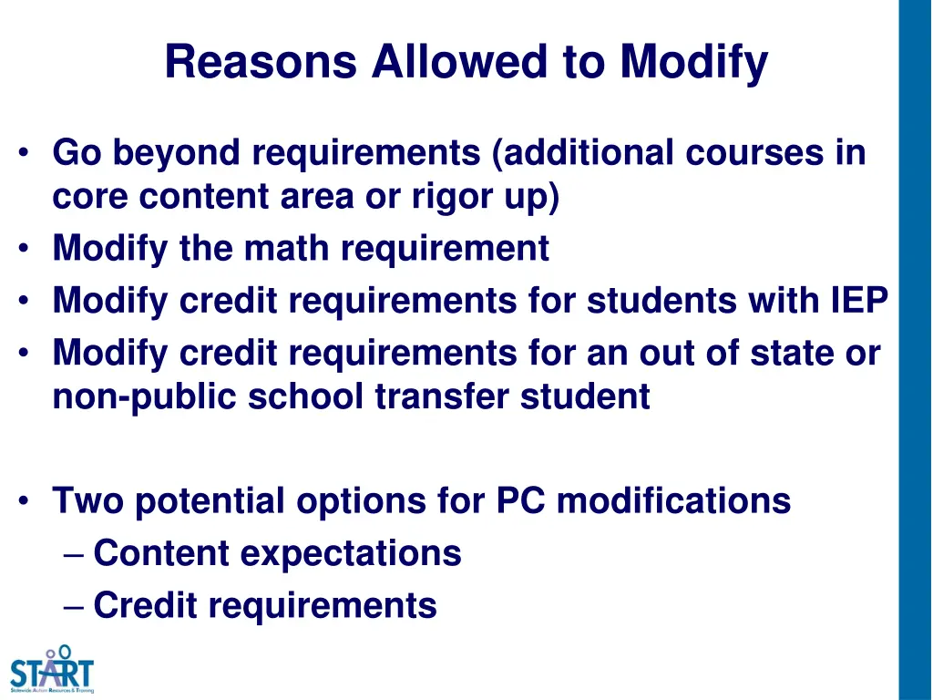 reasons allowed to modify