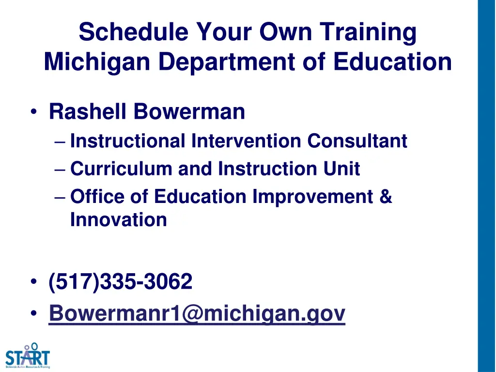 schedule your own training michigan department