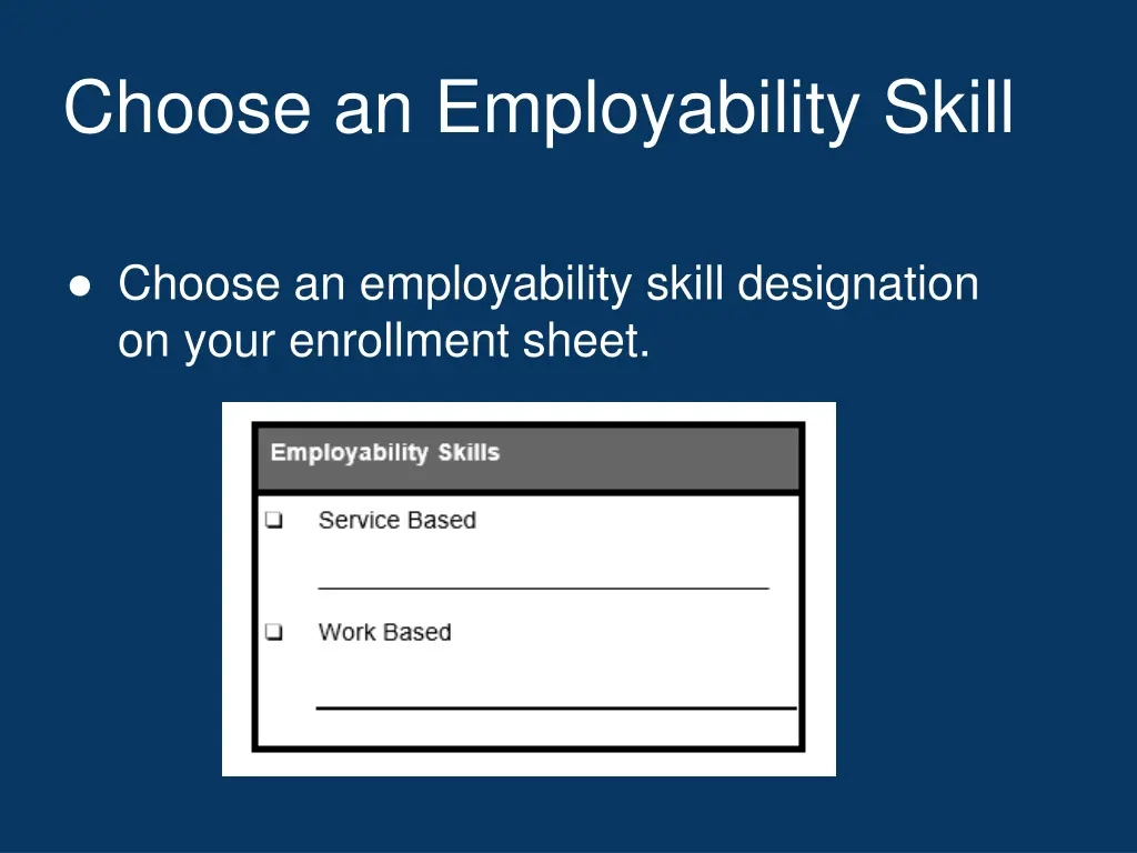 choose an employability skill