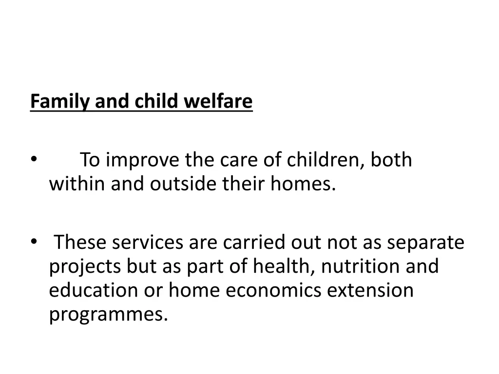 family and child welfare
