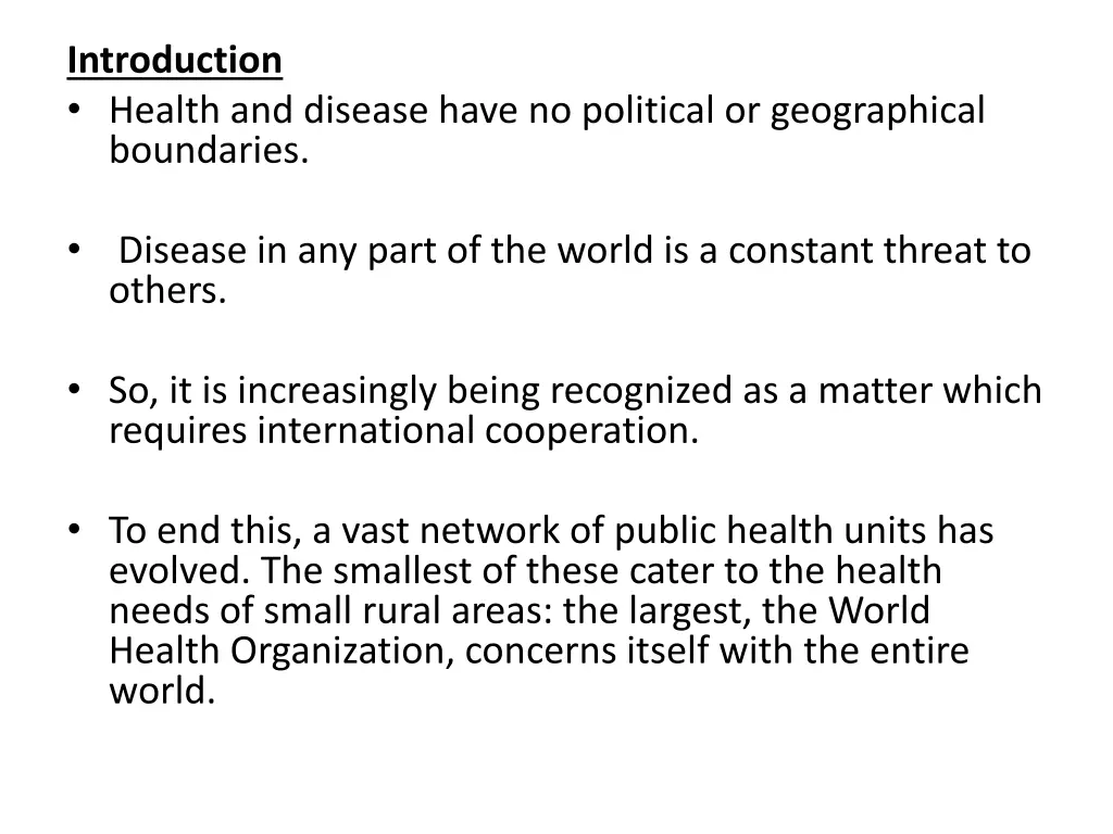 introduction health and disease have no political