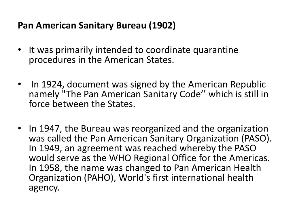 pan american sanitary bureau 1902