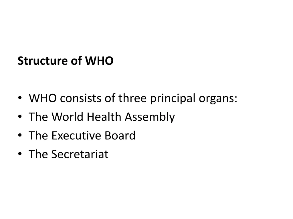 structure of who