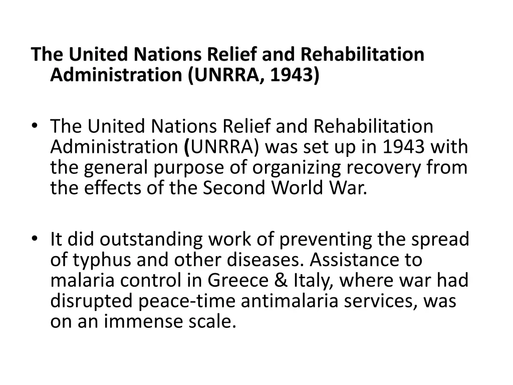 the united nations relief and rehabilitation