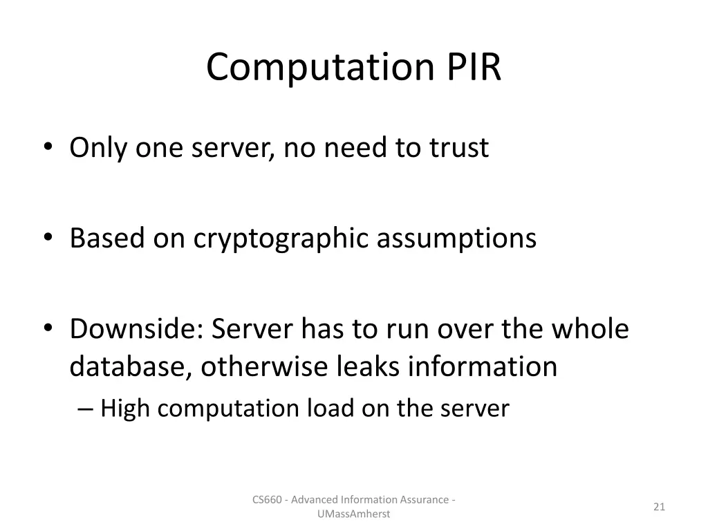 computation pir