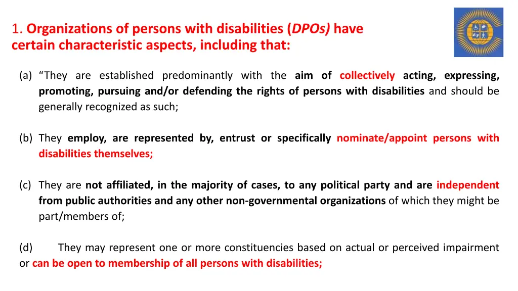 1 organizations of persons with disabilities dpos