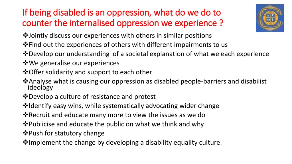 if being disabled is an oppression what