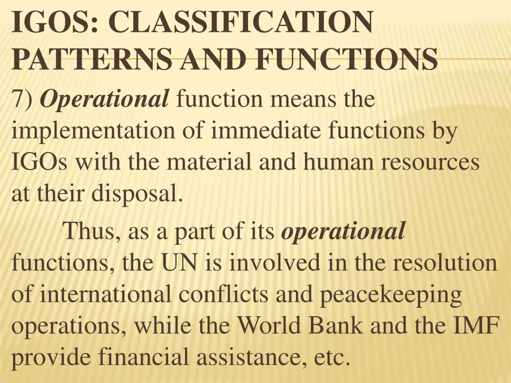 igos classification patterns and functions 10