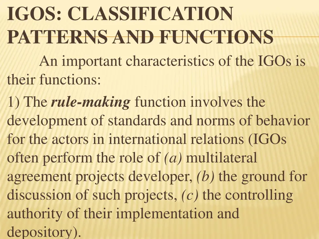 igos classification patterns and functions 4