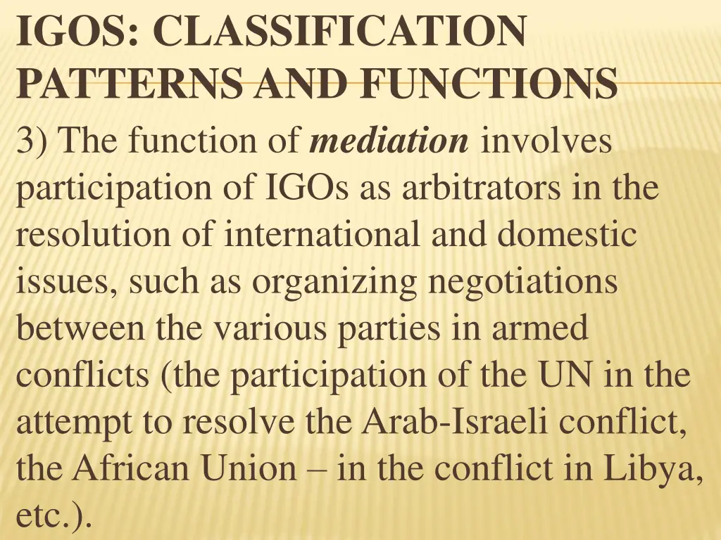igos classification patterns and functions 7