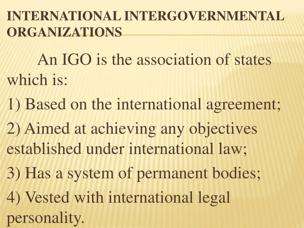 international intergovernmental organizations 1