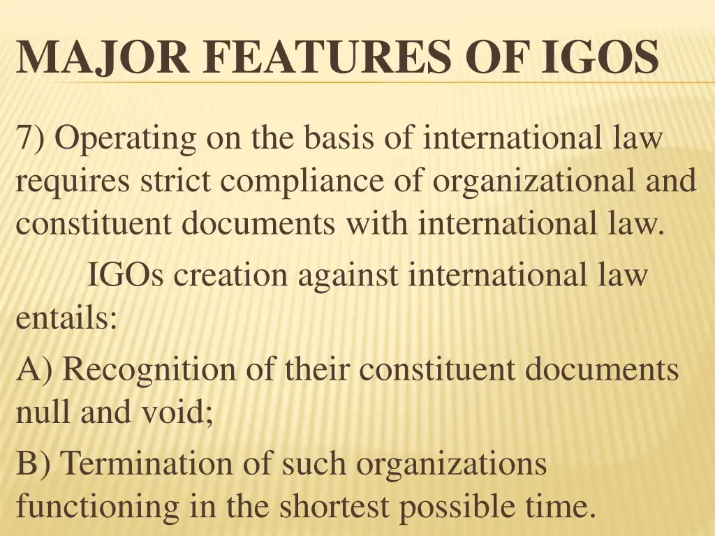 major features of igos 15