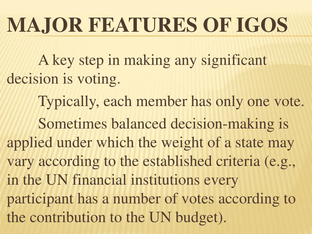 major features of igos 19