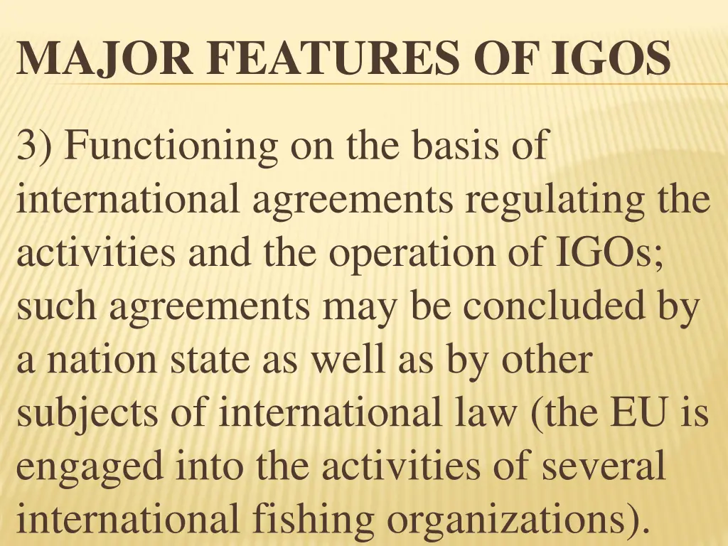 major features of igos 2