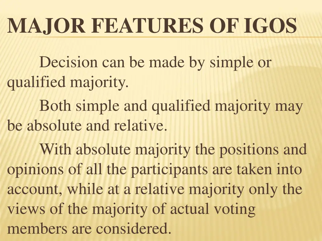 major features of igos 20